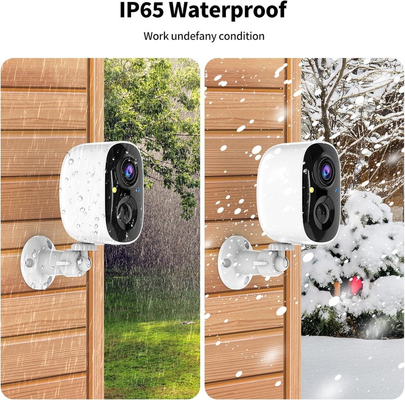 Tziarp 2K FHD Solar Powered Security Cameras Wireless Outdoor,WiFi Wireless Cameras,Outside Cameras for Home Security,AI Motion Detection,Color Night Vision,Spotlight,Siren Alarm,SD/Cloud Storage,4 Pack - Image 3